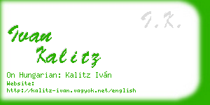 ivan kalitz business card